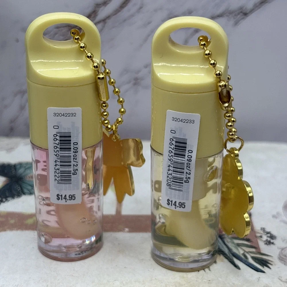 Bath & Body Works Lip Oil 2 Pc Set Confetti Cake Pop Iced Lemonade New